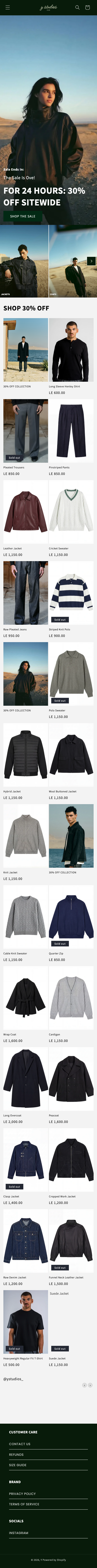 Y Studios homepage mobile